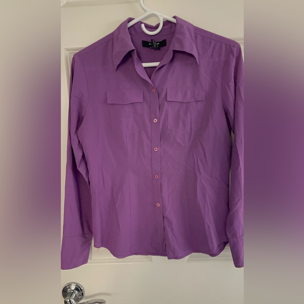 Express size 1/2 , purple stretch blouse